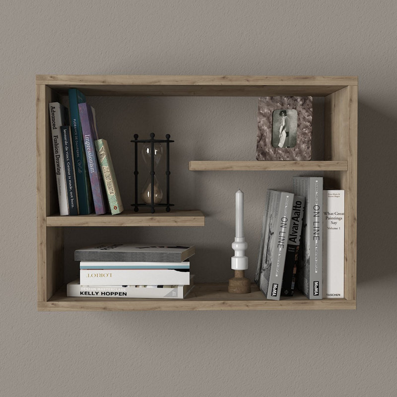 Modern Wall Shelf - Sapphire Color, 23.6 x 17.3 x 7.7 inches | 100% Melamine Coated Particle Board, Thickness: 0.7 inches | Wall-Mounted Design, Additional Storage with Numerous Shelves, Stylish & Functional
