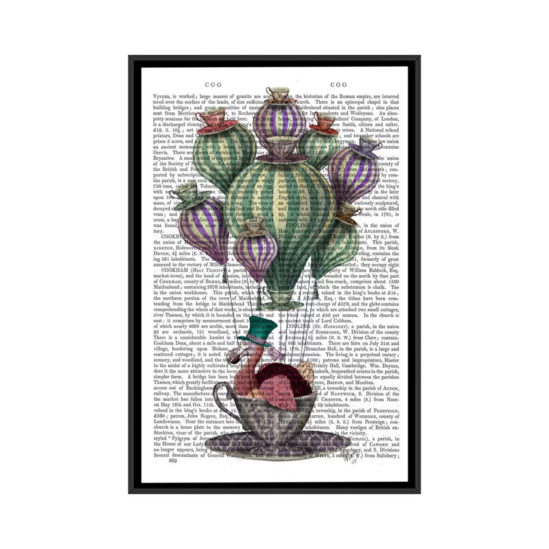 «Dodo in Teacup», impression sur toile tendue, H 26 po x l 18 po x P 1,5 po, Toile avec cadre noir, Pas de tapis