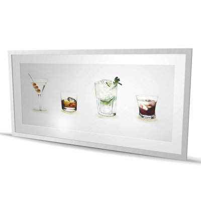 Reproduction matelassée vintage encadrée Cocktail