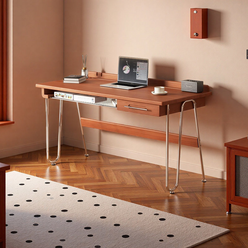 Bureau en bois massif de style Bauhaus, 29.52" H x 55.11" W x 25.59" D