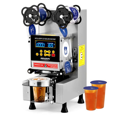 350W 110V Automatic Cup Sealing Machine With LCD Intelligent Display Silver