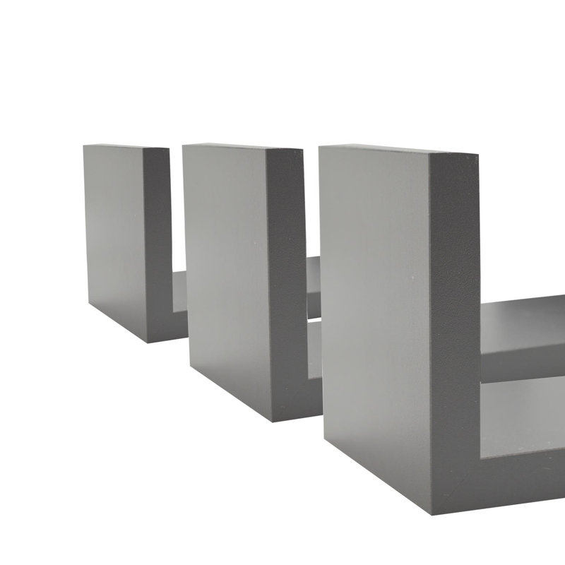 Harbour Housewares - Modern U Shaped Floating Wall Shelves - 42cm, Dark Grey