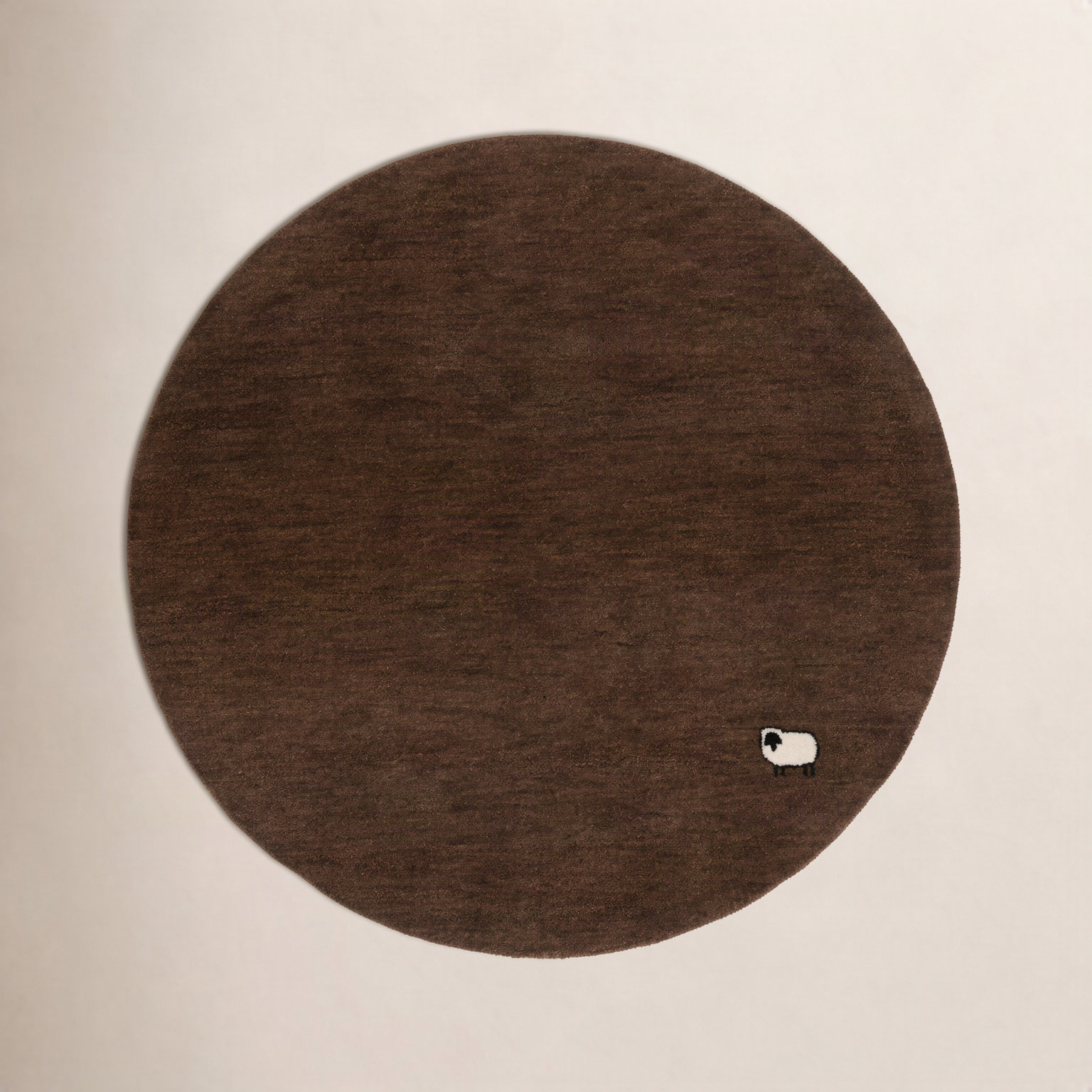 Racheal Brown Hand-Woven Rug, Round 6'