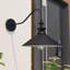 Sena Matte Black Metal Outdoor Adjustable Angle Barn Light