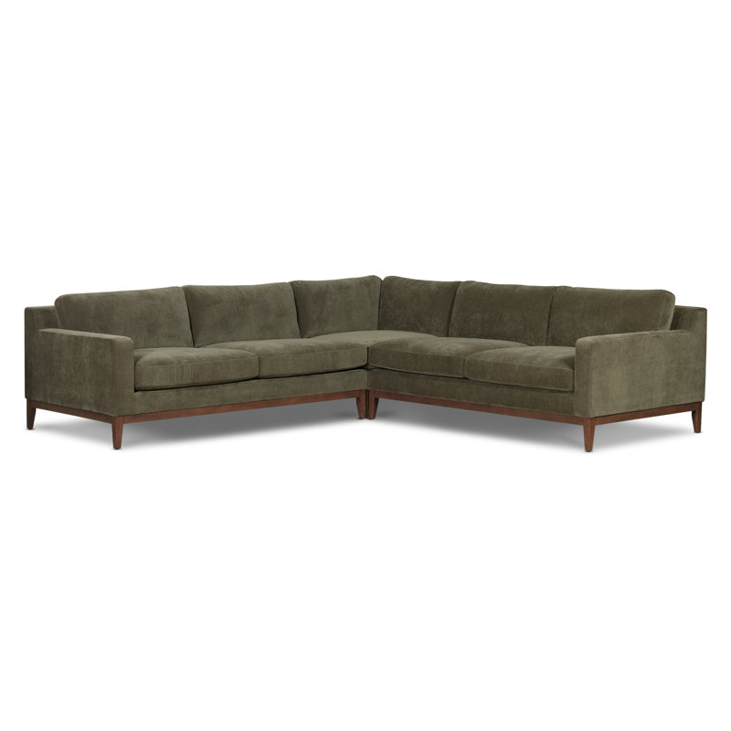Canapé modulaire en chenille luxueux de 116 po Zyon, Vert lume