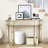 47" Half-Moon Mirrored Console Table With Fluted Glass & Crystal Knob Drawer-842936831