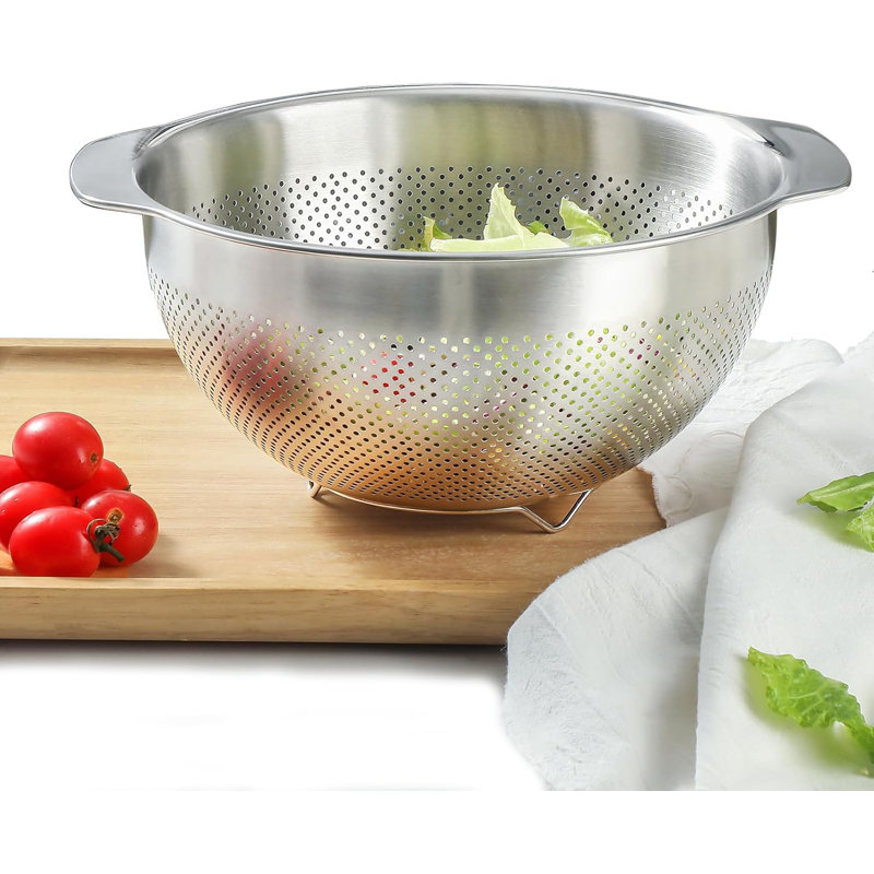 Passoire 5 pte en acier inoxydable - passoire robuste avec poignée pour pâtes et légumes