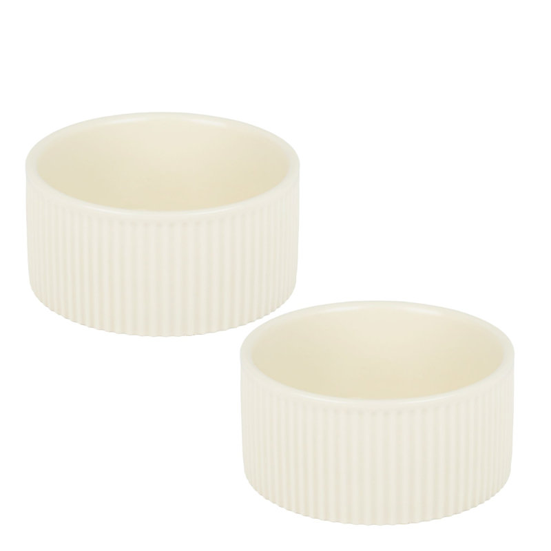 Ensemble de bols pour animaux Jardin, 2", Crème, crème