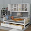 Lit de jour polyvalent en bois avec 2 tiroirs, une armoire et une tablette-1056522104-1056522107