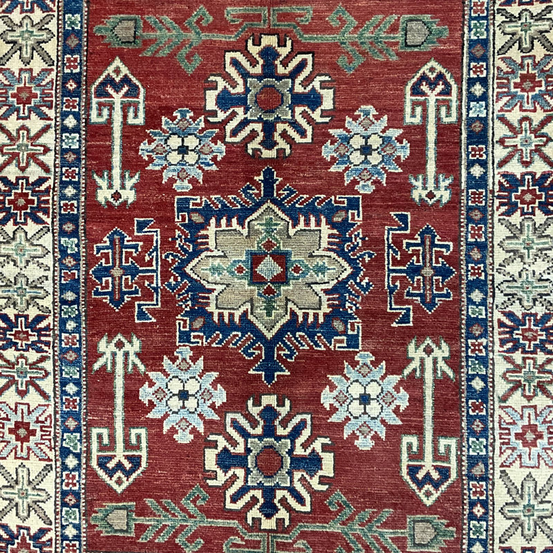  Handmade Kazak Wool Rug