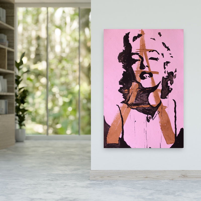 «Pink Pop Monroe», impression audacieuse et classique, 60" H x 40" W