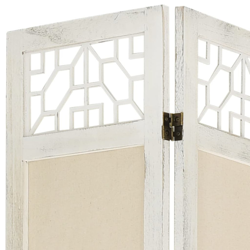 Tion 165cm H Folding Room Divider, 6, Cream