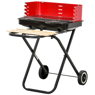 Dakota Fields Atha 58 cm W Portable Grill / Smoker Combo Charcoal Grill Gas & Charcoal Combo Grill