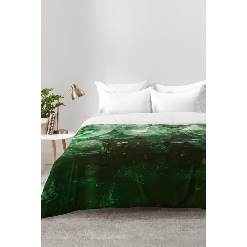 Ensemble d'édredon Leah Flores Emerald Gem, Édredon pour très grand lit + 2 très grandes ta