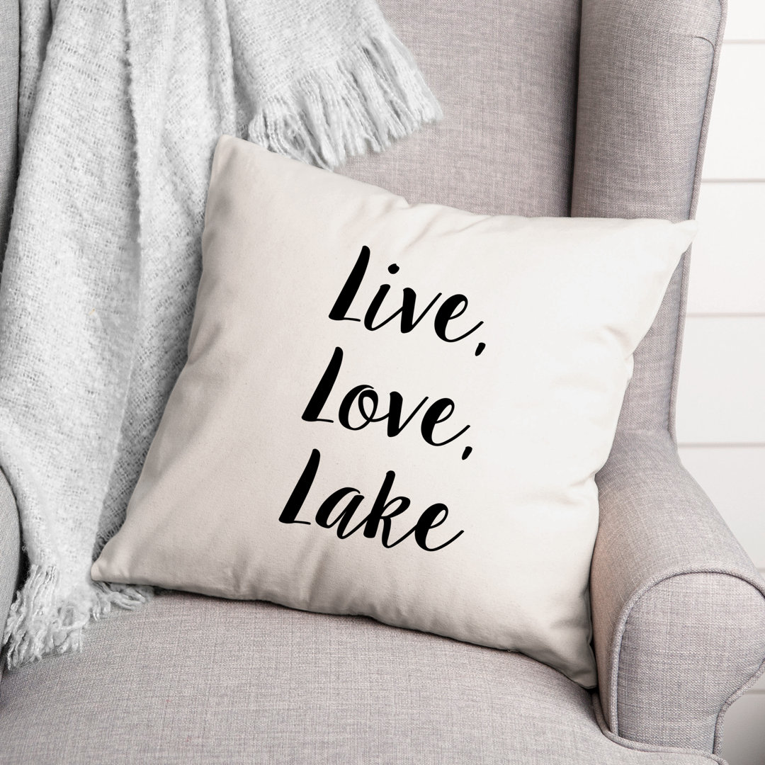 Black And White Typography Collection Square Pillow Cover & Insert Designs Direct Creative Group