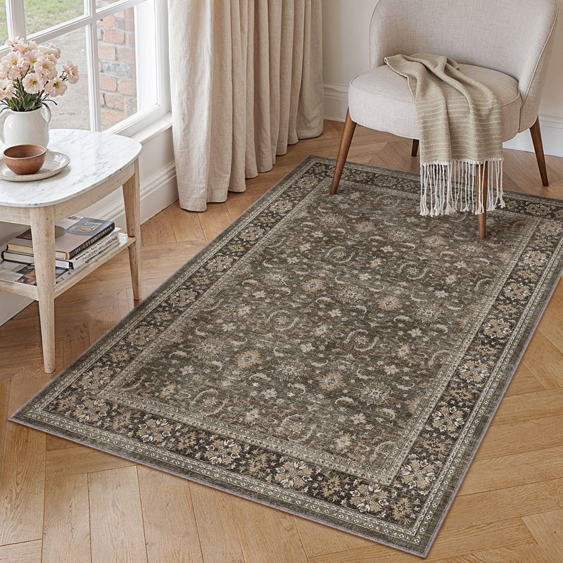 Tapis lavables rétro avec envers antidérapant Steven, Rectangulaire 3 pi x 5 pi