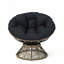 Chaise ergonomique confortable en osier avec coussin épais et pivotant à 360 degrés-726724410-726724412