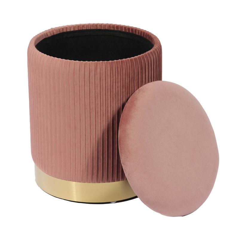 Velvet Ottoman, Blush