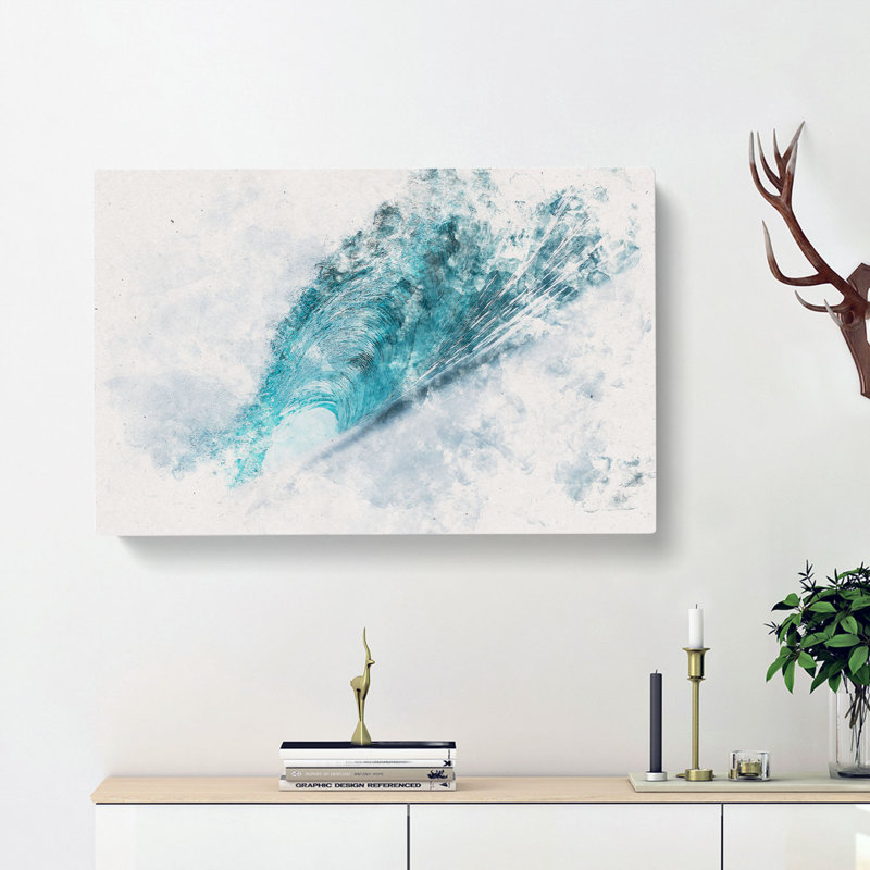 Curve Of The Ocean Wave - Wrapped Canvas, 40cm H x 60cm W x 4cm D