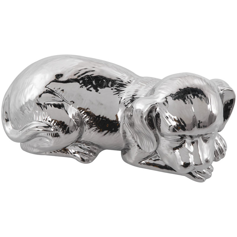 Sculpture décorative en céramique Annalisse, H 4,8 po x l 10,45 po x P 4,85 po, Argent