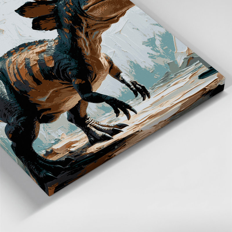 «Dinosaur Parasaurolophus», art mural sur toile brune, H 11 po x l 14 po