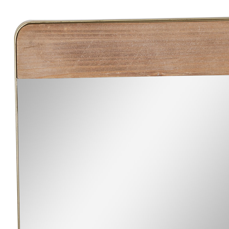 Kele Metal Wood Farmhouse Wall Mirror
