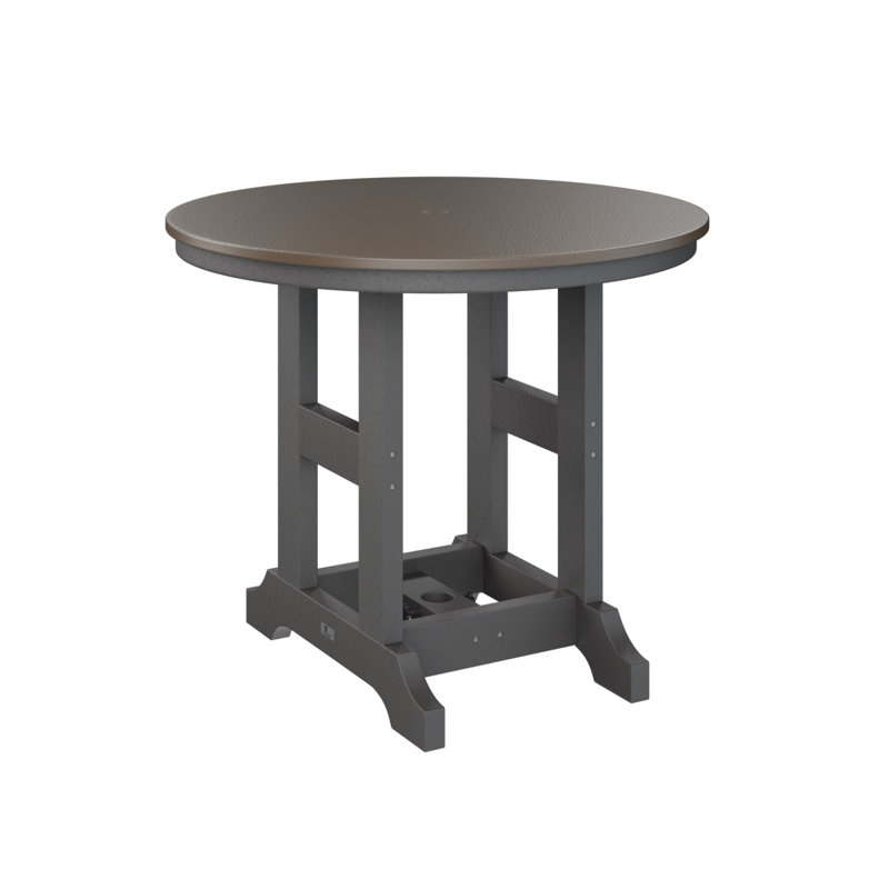 Berlin Gardens Garden Classic Round Dining Table, Hammered Top Bronze, Smoke Gray, 30.87" H x 38" W x 38" D