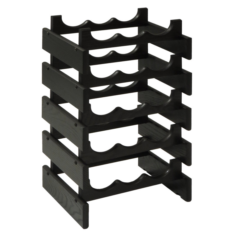 Support à vin en bois massif pour 15 bouteilles Geis, Chêne clair, H 23,75 po x l 17,62 po x P 10,75 po