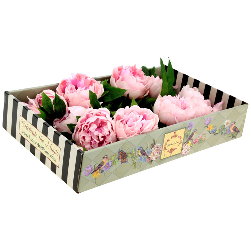 Ruffled Peony Natural Touch, Box Of 6 - 23-32 Inches, Pink