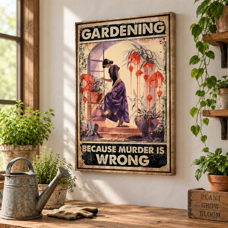 Art mural sur toile de jardinage "Plantes en pot", L 11 po x H 14 po