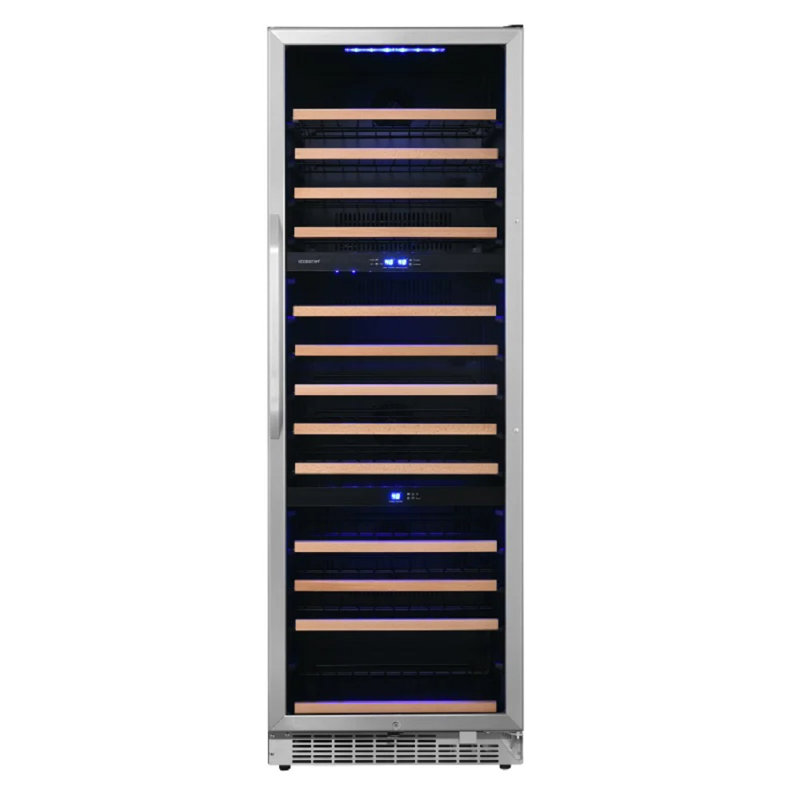131 Bottle and 40 Can Triple Zone Freestanding/Built-In Wine Refrigerator