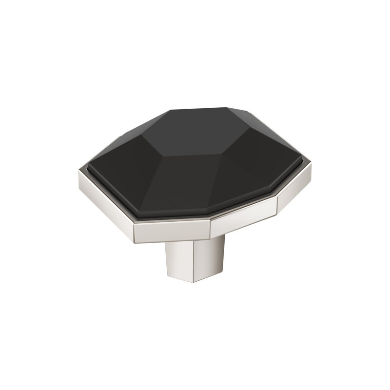 London 1-5/8" Black Bronze Polished Nickel Cabinet Knob