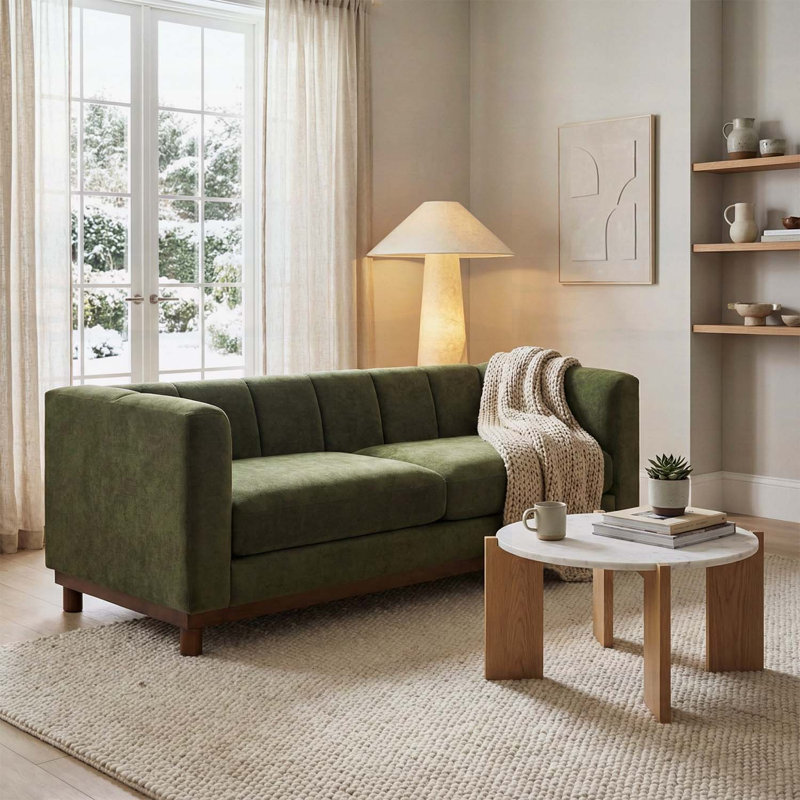 Canapé-lit moderne et spacieux en tissu d'ameublement en chenille