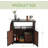 Outdoor Wicker Bar Cart, Patio Wine Serving Cart W/Wheels , Rolling Rattan Beverage Bar Counter Table Plastic Wood Top-1351106632