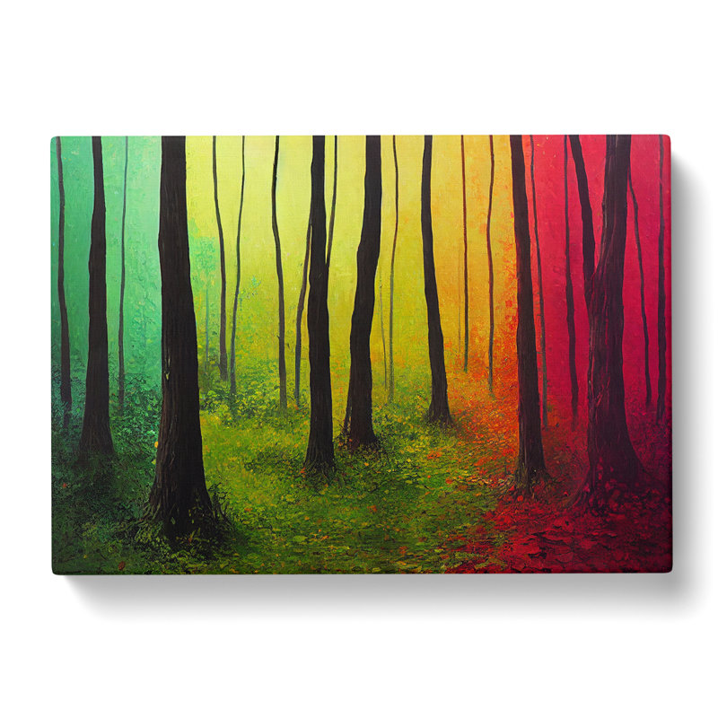 Colourful Forest In Spring Vol.1 - Wrapped Canvas Painting, 35cm H x 50cm W x 3cm D