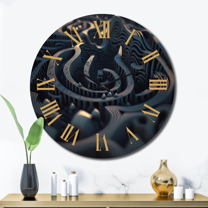 Horloge murale moderne à motif géométrique Throughthe, Très grand