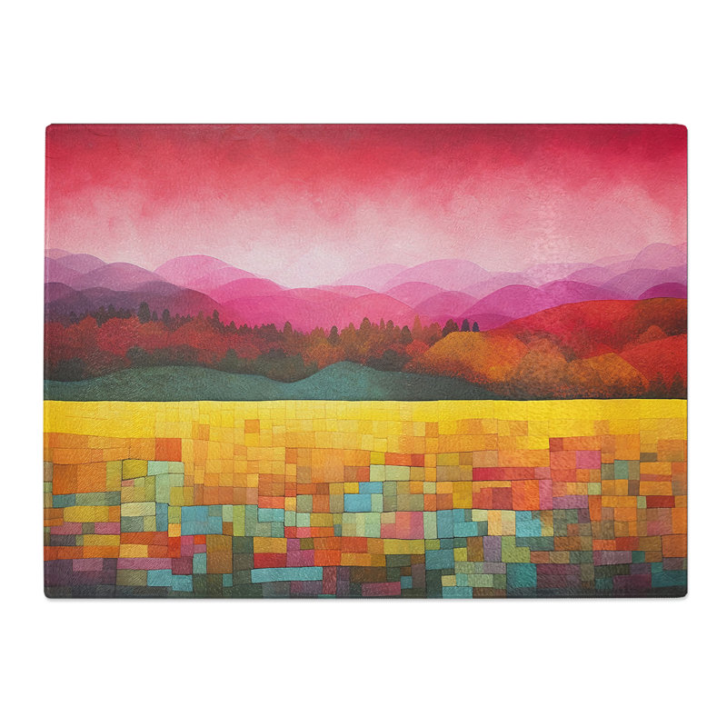 Colour Field No.3  Glass Chopping Board