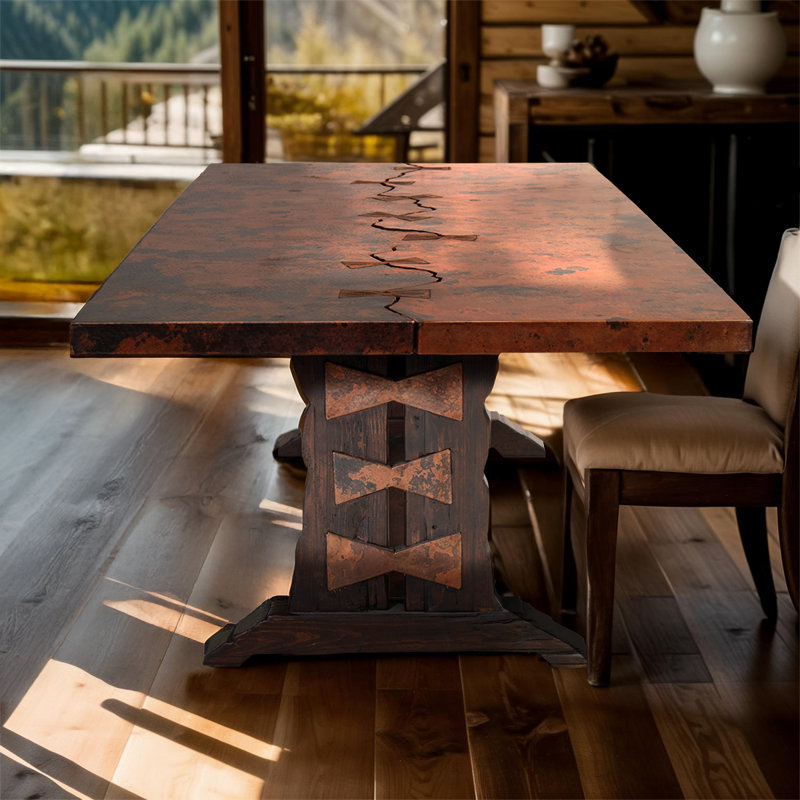 Volcanic Vein Copper Top Dining Table