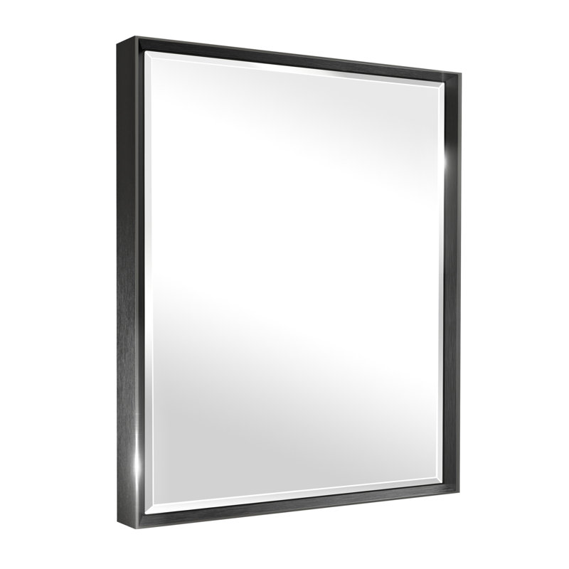 Miroir de salle de bain Lohoski, Noir mat, 36 po x 30 po