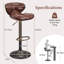 Annilee Swivel Upholstered Adjustable Height Bar Stool