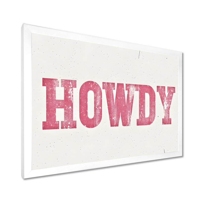 Howdy - Cowgirls Wall Art Living Room, Toile encadrée blanche avec une seule photo, H 12 po x l 20 po x P 1 po