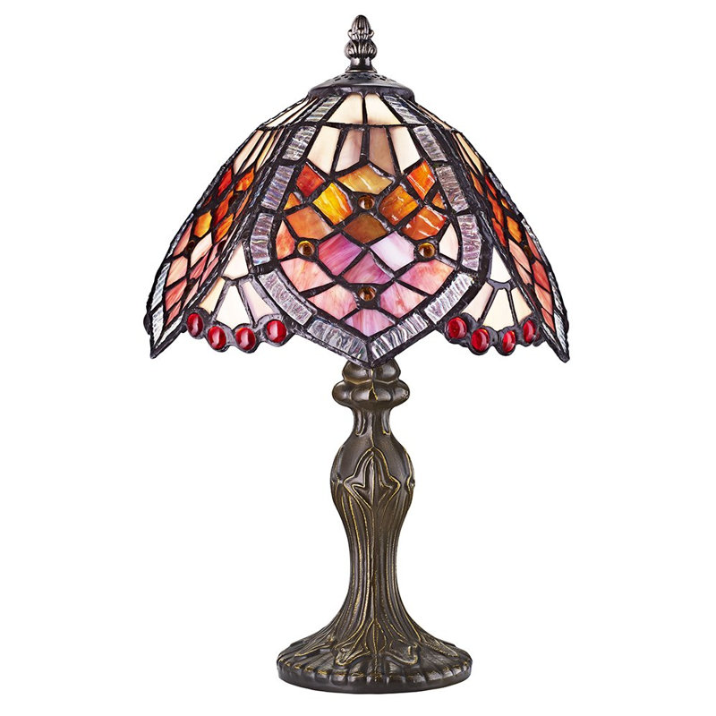 Glenwood Handmade Beaded Stained Glass Tiffany Table Lamp, 36cm H x 20cm H x 20cm D