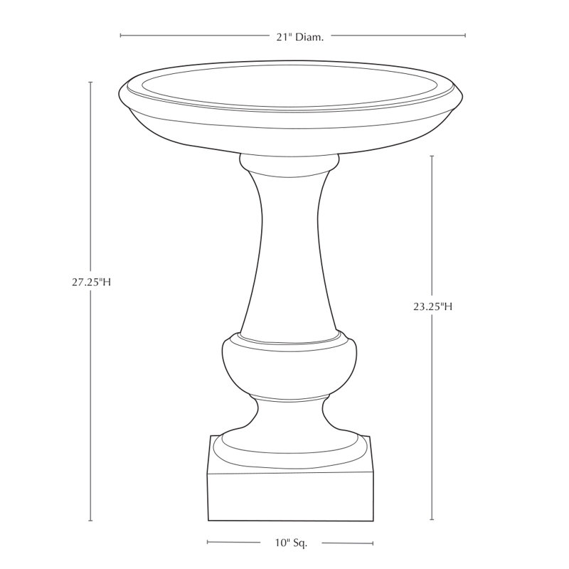 Chatham Birdbath, Brownstone