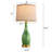24.5"modern Table Lamp Set, Gradient Green Art Glass Bedside Living Room Lamp With Usb