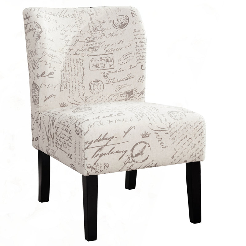 Fauteuil d'appoint contemporain imprimé en tissu sans accoudoirs