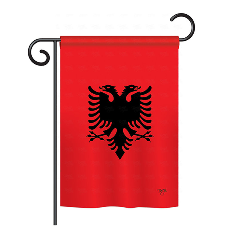Drapeau de maison Albanie, H 40 po x l 28 po