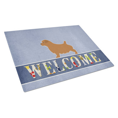Caroline's Treasures Welcome Dog Glass Norfolk Terrier Cutting Board