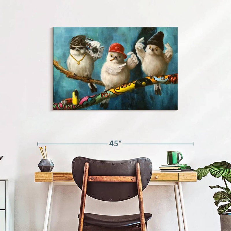 Birdz In Da Hood II, 24" H x 36" W