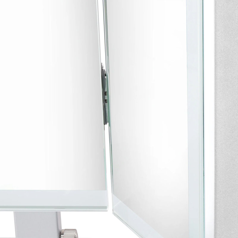 Miroir de coiffeuse avec bande lumineuse Trifecta Plus, miroir de maquillage Portrait avec gradateur, Argent argent