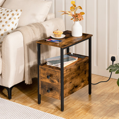 Annamae Narrow Charging Station Side Table